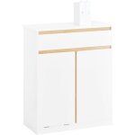 Bzr79 - w meuble bas de salle de bain avec bac  linge amovible armoire  linge commode pour salle de ...