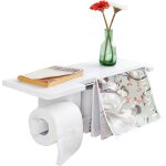 Drouleur papier toilette - distributeur wc porte papier mural avec support pour dposer smartphone et ...