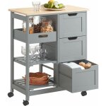 Fkw79 - hg chariot de service desserte de cuisine à roulettes table roulante meuble de rangement pour ... Fkw79 - hg chariot de service desserte de cuisine à roulettes table roulante meuble de rangement pour ...