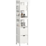 Sobuy - colonne salle de bain avec 4 tagres + 2 tiroirs, mdf laqu brillant, blanc 3030144 cm, kit ...