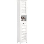 Sobuy - meuble colonne salle de bain ? armoire rangement haute avec 2 portes, 1 tiroir et niche ouverte ...