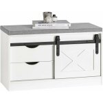 Sobuy ? banc � chaussures fsr153w ? meuble d'entr�e avec coussin rembourr� ? 2 tiroirs et 2 �tag�res ...