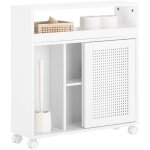 Sobuy bzr119 - w armoire wc toilettes compact roulante, meuble de rangement salle de bain troit sur ...