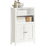Meuble bas de salle de bain 58x24x90cm, armoire de rangement avec 2 portes, 2 compartiments et Étagère ... Meuble bas de salle de bain 58x24x90cm, armoire de rangement avec 2 portes, 2 compartiments et Étagère ...