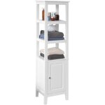Sobuy - meuble colonne de salle de bain avec 3 compartiments, tagres rglables et porte aimante grand ...