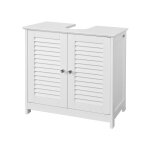 Sobuy - meuble sous - lavabo meuble de salle de bain vasque - 2 portes et 2 �tages � l'int�rieur - blanc ...