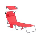 Sobuy ogs48 - r chaise longue bain de soleil transat de relaxation pliant chaise de camping inclinable, ...