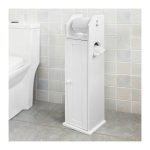 Support papier toilette armoir porte - papier toilettes porte brosse wc en bois - blanc frg135 - w sobuy ...