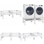 Vidaxl - socle de lave - linge et sche - linge et tagre coulissante blanc - socle pour machine  laver ...