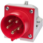 Socle m�le t�trapolaire 16a 3p + n + t 380v ? 5 broches �tanche ip44 pour chantiers humides ? compatible ...