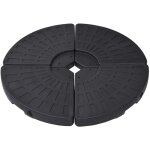 Socle de parasol en forme d'éventail 4 pcs noir Socle de parasol en forme d'éventail 4 pcs noir