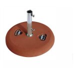 Socle de parasol rond en be'ton rouge 35 kg fourni avec tube galvanise' de 5, 2 cm et poigne'es Socle de parasol rond en be'ton rouge 35 kg fourni avec tube galvanise' de 5, 2 cm et poigne'es