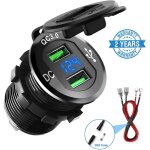 Soekavia - chargeur de voiture usb 12 v / 24 v double qc3. 0 chargeur de voiture � charge rapide adaptateur ...