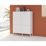 Bestmobilier - sofia - buffet haut - blanc mat - 140x110 cm Bestmobilier - sofia - buffet haut - blanc mat - 140x110 cm