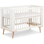 Monmobilierdesign - sofie lit b�b� � barreaux avec sommier r�glable 120x60 blanc