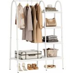 Porte - manteau portant � v�tements en bois et m�tal, avec 4 etag�res de rangement, gain de place, pour ...