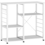 Etag�re de cuisine en m�tal et bois, meuble rangement desserte de cuisine etag�re pour four � micro - ...