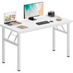 Soges - petite table pliante?bureau d'angle pour bureau  domicile, 120x60x75cm, blanc