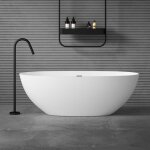 Sogood� baignoire �lot ovale 165cm blanc vicenza910 en r�sine avec bonde 165x75x55 cm