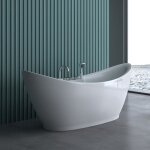 Sogood - baignoire lot ovale 180cm blanc vicenza603 acrylique avec robinetterie 180x80x80 - blanc