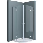 Cabine de douche transparent quart de cercle 100x100x190cm montage r�versible paroi de douche avec porte ...