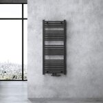 Radiateur de salle de bain s�che - serviette 120x50cm radiateur tubulaire vertical chauffage � eau chaude ...
