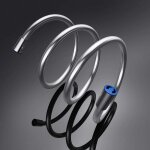 Doporro flexible de douche 1, 50m tuyau lisse 150cm flexible gris 1m50 pour douchette pommeau de douche ...