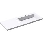 Sogood lavabo  encastrer blanc vasque en fonte minrale lave mains rectangulaire de qualit pour salle ...
