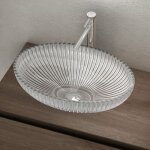Sogood lavabo  poser vasque en verre lave mains ovale de salle de bains petit lave - mains pour wc transparen ...