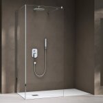 Doporro paroi de douche � l'italienne transparent verre 8mm bremen01k - l 70x110cm cabine de douche avec ...