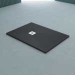 Sogood - receveur de douche 80x120 bac � douche ultra plat en fonte min�rale gris - noir madison 80x120x3cm ...
