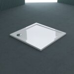 Sogood� receveur de douche carr� bac � douche extraplat 4 cm acrylique blanc 90x90x4 cm faro01