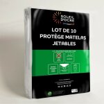 Lot de 10 prot�ges matelas jetables 80x200 cm, par soleil d'ocre