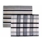 Lot de 2 torchons en coton paella noir, jacquard 50x70 cm - noir