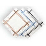 Lot de 3 mouchoirs en coton 38x38 cm homme, par soleil d'ocre - multicolore