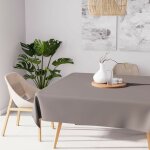 Nappe anti - t�ches carr�e 180x180 cm alix moka, par soleil d'ocre