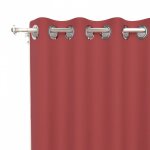 Soleil d ocre - rideau uni � oeillets infroissable 135x250 alix rouge, par soleil d'ocre