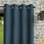 Soleil d ocre - rideau  oeillets en microfibre lave 135x180 cm boheme bleu canard, par soleil d'ocre ...