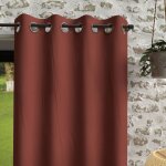 Soleil d ocre - rideau  oeillets en microfibre lave 135x180 cm boheme brique, par soleil d'ocre