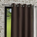 Soleil d ocre - rideau  oeillets en microfibre lave 135x250 cm boheme brun, par soleil d'ocre