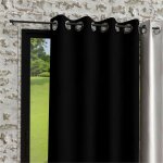 Soleil d ocre - rideau � oeillets en microfibre lav�e135x250 cm boheme noir, par soleil d'ocre