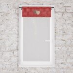 Brise bise pur coton 45x90 cm love rouge, par soleil d'ocre