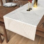 Chemin de table 40x180 cm luxury blanc, par soleil d'ocre
