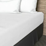 Soleil d ocre - drap housse en coton 57 fils 180x200 cm uni blanc, par soleil d'ocre