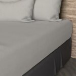 Soleil d ocre - drap housse en coton 57 fils 180x200 cm uni lin, par soleil d'ocre