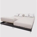 Soleil d ocre - drap housse tpr en coton 57 fils 2x80x200 cm uni lin, par soleil d'ocre