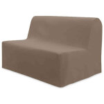 Soleil d ocre - housse de bz unie 100% coton taupe 140 cm Soleil d ocre - housse de bz unie 100% coton taupe 140 cm