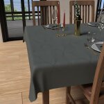 Soleil d ocre - nappe carre anti - tches 180x180 cm luxury gris, par soleil d'ocre