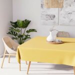 Nappe anti - t�ches carr�e 180x180 cm alix jaune radieux, par soleil d'ocre