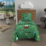 Soleil d ocre - parure housse de couette 120x150 cm pirates vert, 100% coton 57 fils / cm2, par soleil ...
